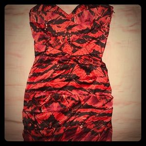 Lipsy London Red Strapless Sweetheart Dress